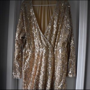 Gold sequin dress